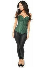 Daisy Corsets Lavish Dark Green Brocade Corset - Daisy Corsets