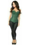 Daisy Corsets Lavish Dark Green Brocade Corset - Daisy Corsets - Flyclothing LLC