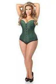 Daisy Corsets Lavish Dark Green Brocade Corset - Daisy Corsets - Flyclothing LLC