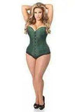Daisy Corsets Lavish Dark Green Brocade Corset - Daisy Corsets - Flyclothing LLC