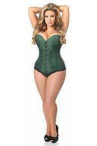 Daisy Corsets Lavish Dark Green Brocade Corset - Daisy Corsets - Flyclothing LLC