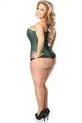 Daisy Corsets Lavish Dark Green Brocade Corset - Daisy Corsets - Flyclothing LLC