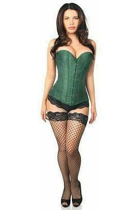 Daisy Corsets Lavish Dark Green Brocade Corset - Daisy Corsets