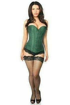 Daisy Corsets Lavish Dark Green Brocade Corset - Daisy Corsets - Flyclothing LLC