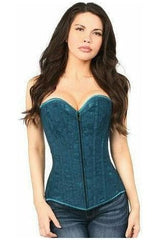 Daisy Corsets Lavish Dark Teal Lace Overbust Corset w/Zipper - Daisy Corsets