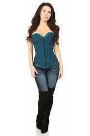 Daisy Corsets Lavish Dark Teal Lace Overbust Corset w/Zipper - Daisy Corsets