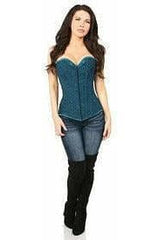 Daisy Corsets Lavish Dark Teal Lace Overbust Corset w/Zipper - Daisy Corsets