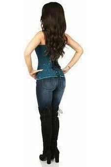 Daisy Corsets Lavish Dark Teal Lace Overbust Corset w/Zipper - Daisy Corsets