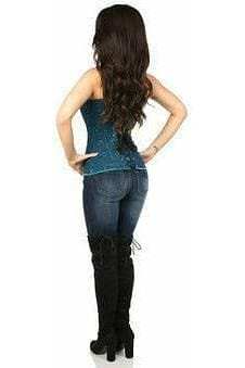 Daisy Corsets Lavish Dark Teal Lace Overbust Corset w/Zipper - Daisy Corsets - Flyclothing LLC