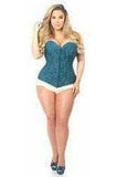 Daisy Corsets Lavish Dark Teal Lace Overbust Corset w/Zipper - Daisy Corsets - Flyclothing LLC