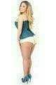 Daisy Corsets Lavish Dark Teal Lace Overbust Corset w/Zipper - Daisy Corsets - Flyclothing LLC