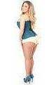 Daisy Corsets Lavish Dark Teal Lace Overbust Corset w/Zipper - Daisy Corsets - Flyclothing LLC