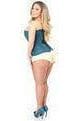 Daisy Corsets Lavish Dark Teal Lace Overbust Corset w/Zipper - Daisy Corsets