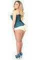 Daisy Corsets Lavish Dark Teal Lace Overbust Corset w/Zipper - Daisy Corsets - Flyclothing LLC