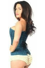 Daisy Corsets Lavish Dark Teal Lace Overbust Corset w/Zipper - Daisy Corsets