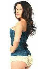Daisy Corsets Lavish Dark Teal Lace Overbust Corset w/Zipper - Daisy Corsets - Flyclothing LLC