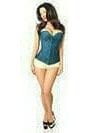 Daisy Corsets Lavish Dark Teal Lace Overbust Corset w/Zipper - Daisy Corsets