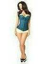 Daisy Corsets Lavish Dark Teal Lace Overbust Corset w/Zipper - Daisy Corsets - Flyclothing LLC