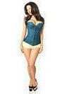 Daisy Corsets Lavish Dark Teal Lace Overbust Corset w/Zipper - Daisy Corsets - Flyclothing LLC