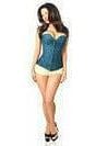 Daisy Corsets Lavish Dark Teal Lace Overbust Corset w/Zipper - Daisy Corsets