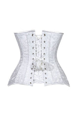 Daisy Corsets Lavish 2 PC White Brocade Corset & Denim Skirt Set - Daisy Corsets