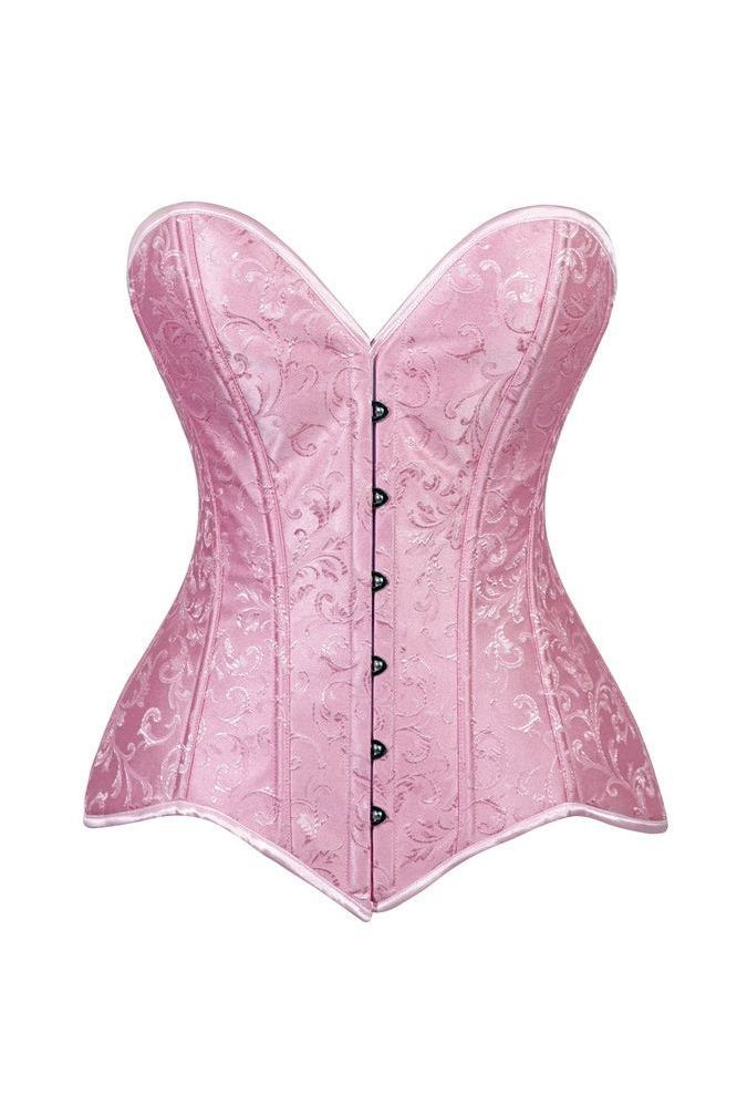 Daisy Corsets Lavish 2 PC Lt Pink Brocade Corset & Denim Skirt Set - Daisy Corsets
