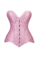 Daisy Corsets Lavish 2 PC Lt Pink Brocade Corset & Denim Skirt Set - Daisy Corsets