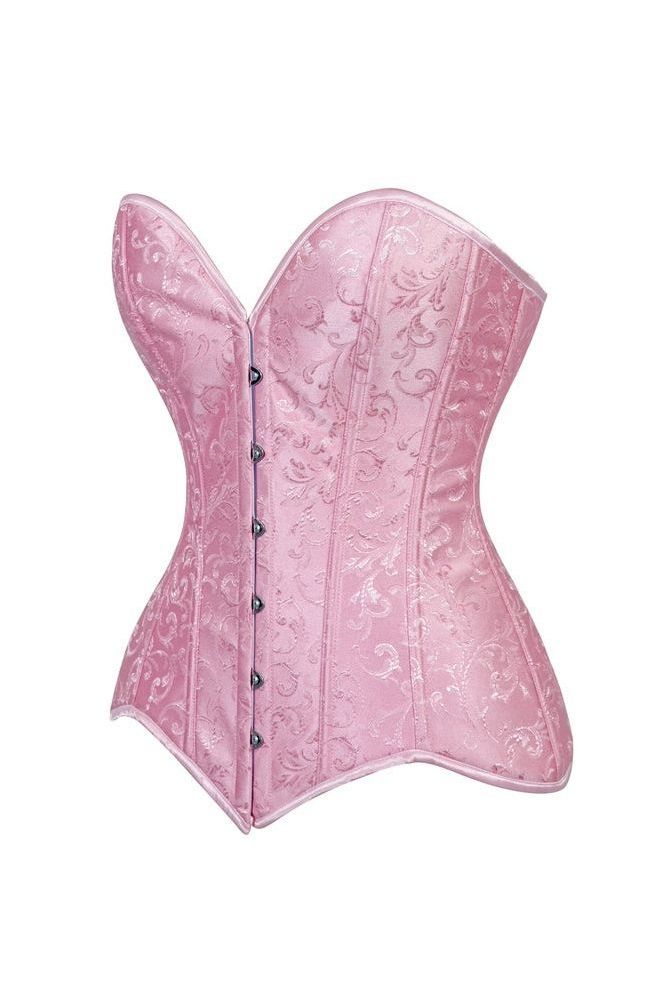 Daisy Corsets Lavish 2 PC Lt Pink Brocade Corset & Denim Skirt Set - Daisy Corsets