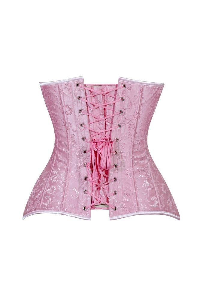 Daisy Corsets Lavish 2 PC Lt Pink Brocade Corset & Denim Skirt Set - Daisy Corsets