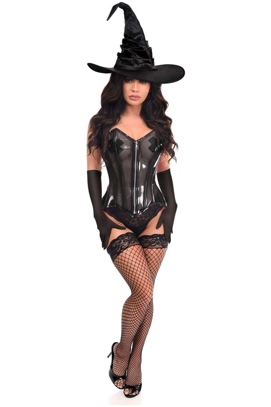 Daisy Corsets Lavish 3 PC Clear Black Witch Corset Costume - Daisy Corsets - Flyclothing LLC