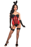 Daisy Corsets Lavish 4 PC Red/Black Sexy Bunny Lingerie Costume - Daisy Corsets