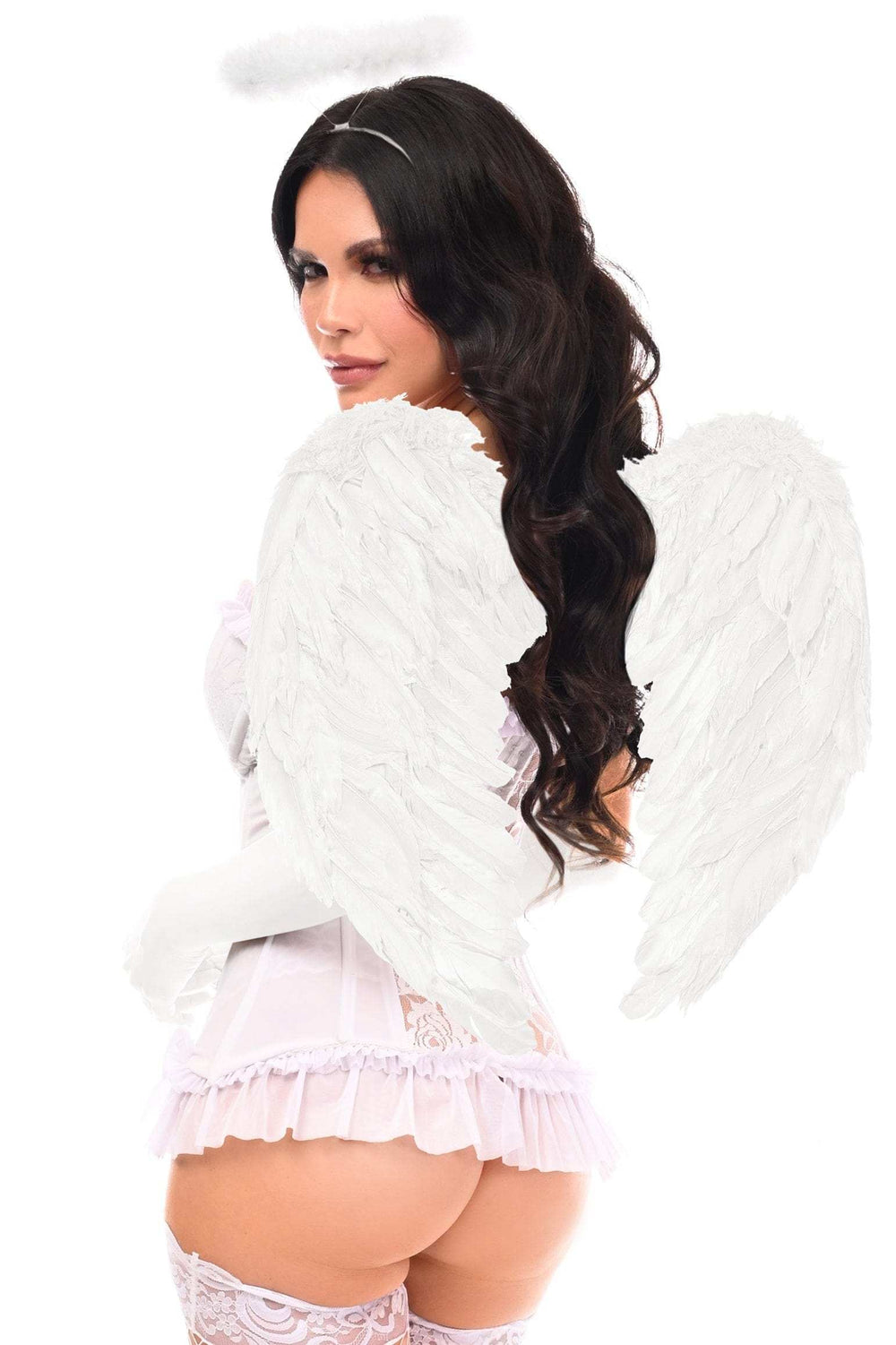 Daisy Corsets Lavish 4 PC White Angel Bustier Corset Costume - Daisy Corsets - Flyclothing LLC