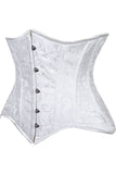 Daisy Corsets Lavish White Brocade Waist Cincher Under Bust Corset w/Front Busk Closure