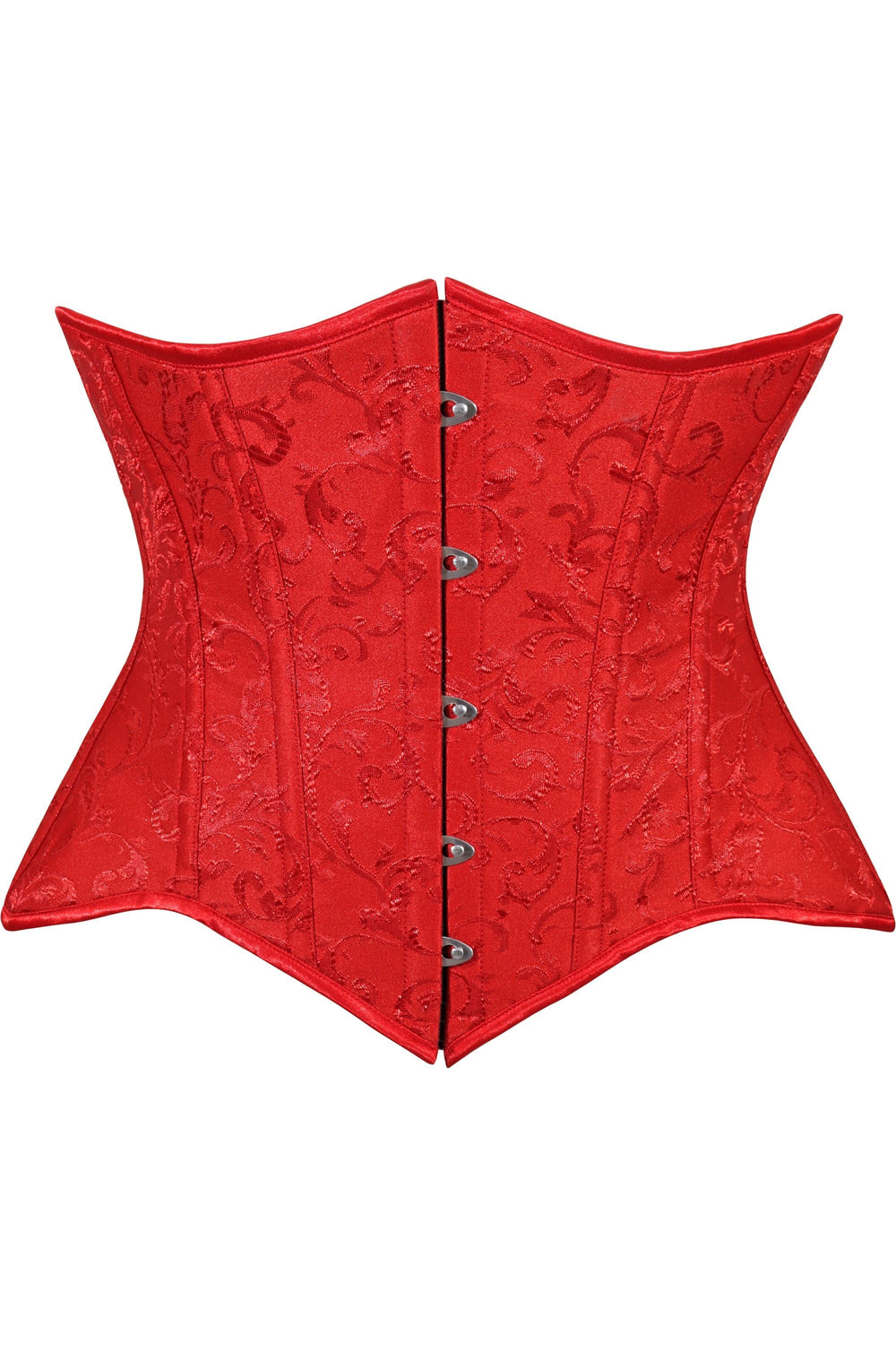 Daisy Corsets Lavish Red Brocade Waist Cincher Under Bust Corset w/Front Busk Closure