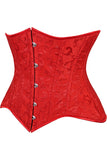 Daisy Corsets Lavish Red Brocade Waist Cincher Under Bust Corset w/Front Busk Closure