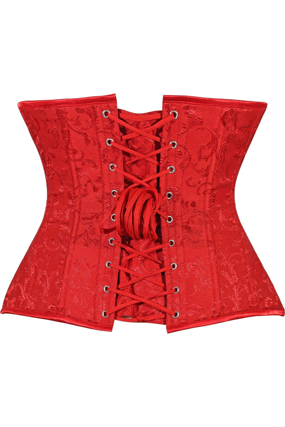 Daisy Corsets Lavish Red Brocade Waist Cincher Under Bust Corset w/Front Busk Closure - Daisy Corsets - Flyclothing LLC