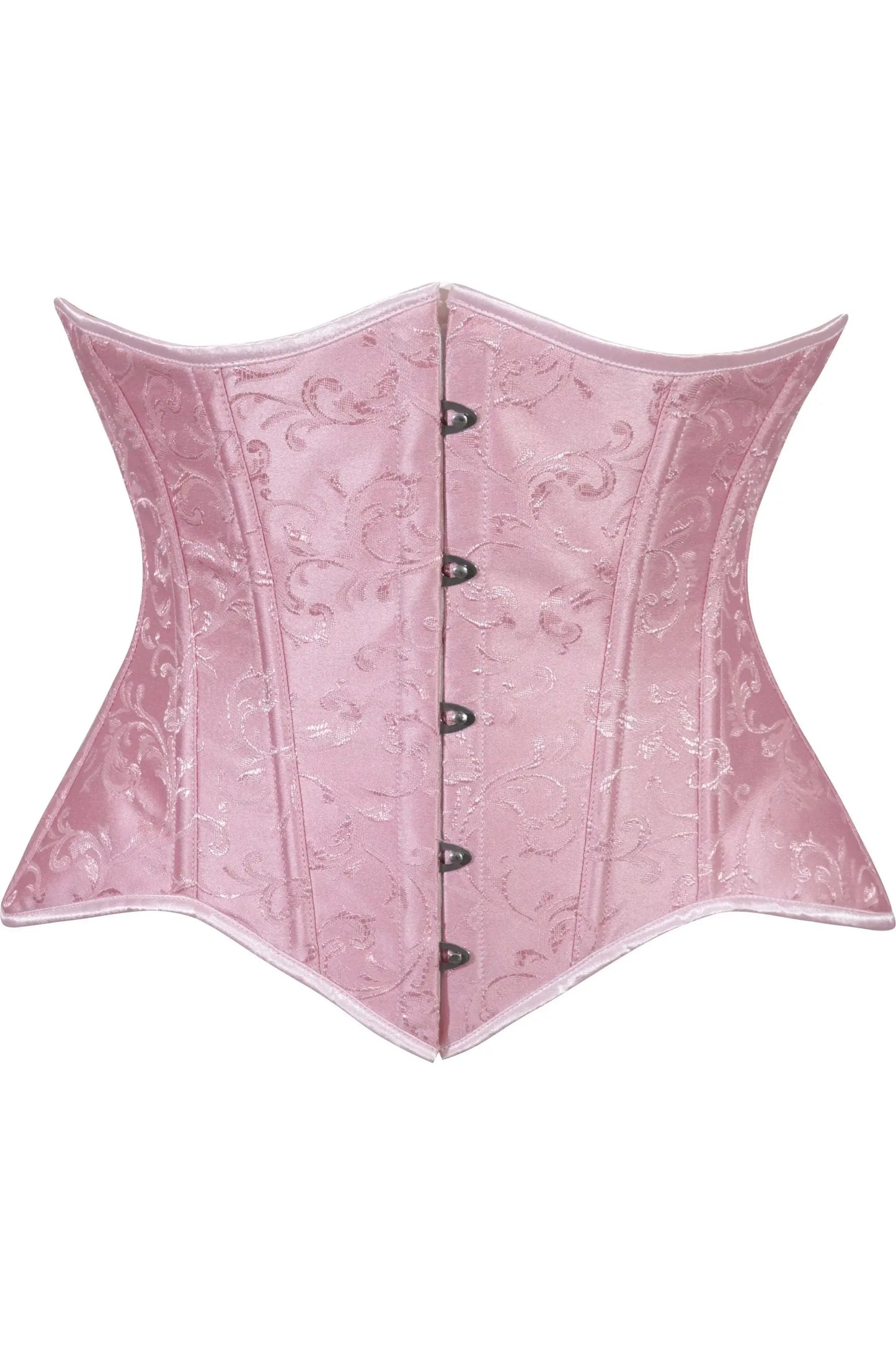 Daisy Corsets Lavish Lt Pink Brocade Waist Cincher Under Bust Corset w/Front Busk Closure - Daisy Corsets - Flyclothing LLC