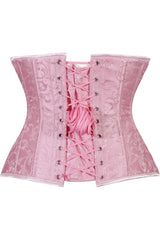 Daisy Corsets Lavish Lt Pink Brocade Waist Cincher Under Bust Corset w/Front Busk Closure - Daisy Corsets - Flyclothing LLC