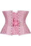 Daisy Corsets Lavish Lt Pink Brocade Waist Cincher Under Bust Corset w/Front Busk Closure