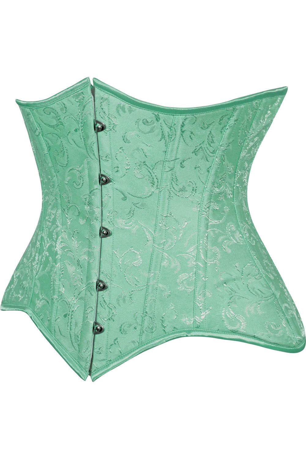 Daisy Corsets Lavish Mint Green Brocade Waist Cincher Under Bust Corset w/Front Busk Closure - Daisy Corsets - Flyclothing LLC