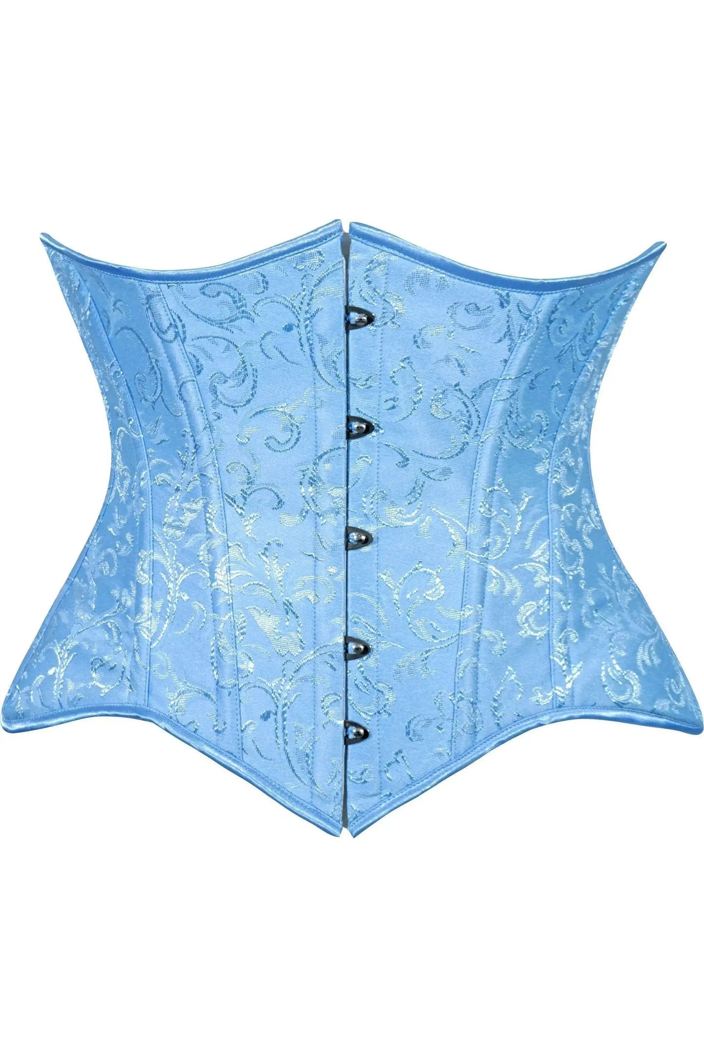 Daisy Corsets Lavish Lt Blue Brocade Waist Cincher Under Bust Corset w/Front Busk Closure - Daisy Corsets - Flyclothing LLC
