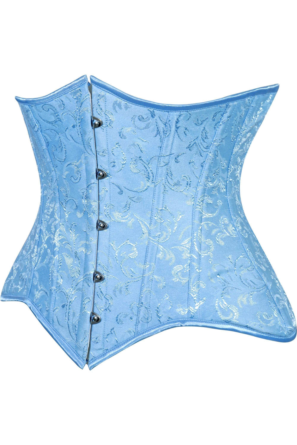 Daisy Corsets Lavish Lt Blue Brocade Waist Cincher Under Bust Corset w/Front Busk Closure - Daisy Corsets - Flyclothing LLC