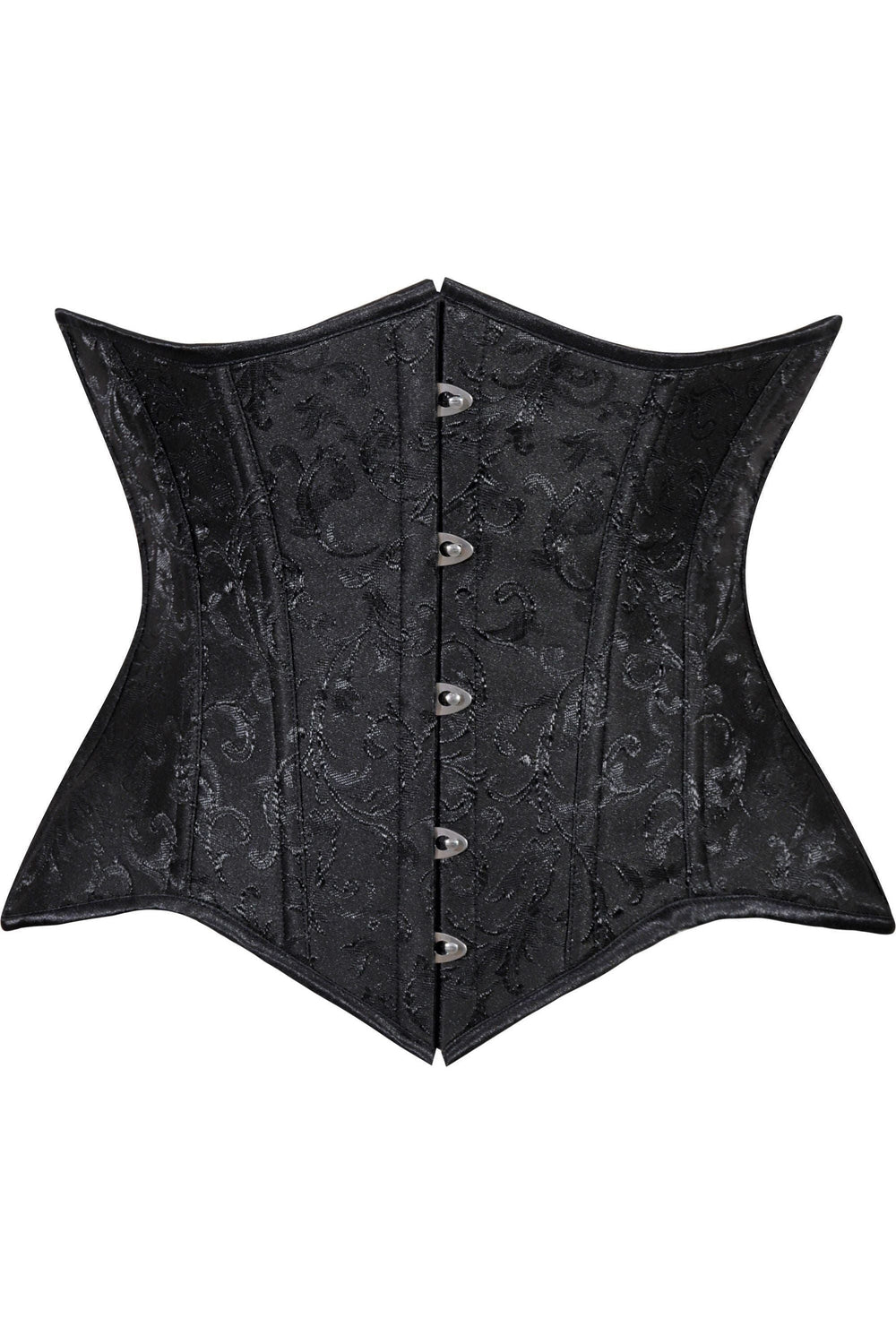 Daisy Corsets Lavish Black Brocade Waist Cincher Under Bust Corset w/Front Busk Closure