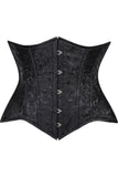 Daisy Corsets Lavish Black Brocade Waist Cincher Under Bust Corset w/Front Busk Closure