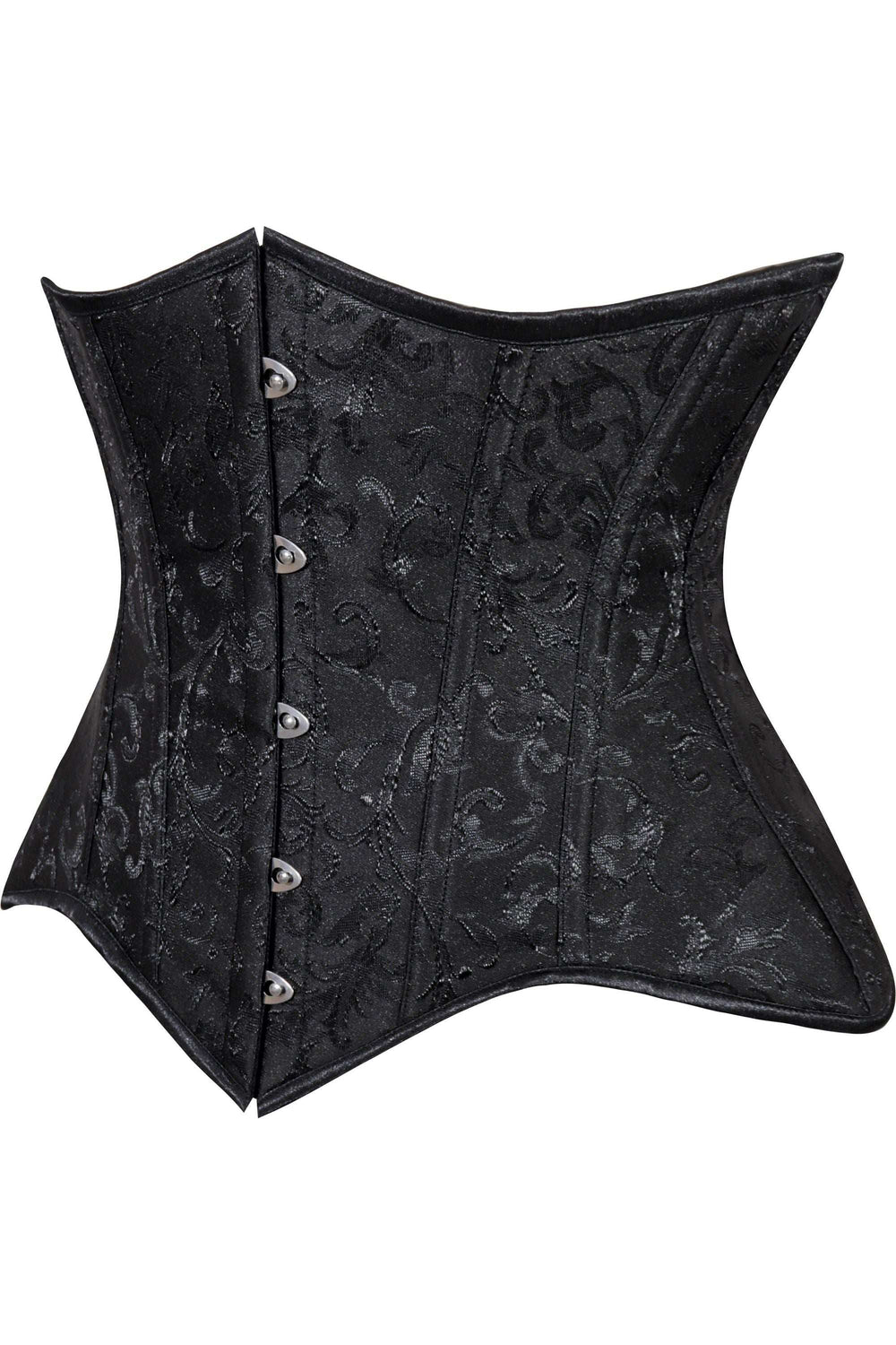 Daisy Corsets Lavish Black Brocade Waist Cincher Under Bust Corset w/Front Busk Closure - Daisy Corsets - Flyclothing LLC