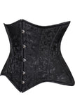 Daisy Corsets Lavish Black Brocade Waist Cincher Under Bust Corset w/Front Busk Closure