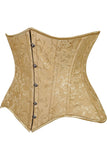 Daisy Corsets Lavish Gold Brocade Waist Cincher Under Bust Corset w/Front Busk Closure