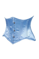 Lavish Lt Blue Satin Mini Cincher Underbust Corset Waist Cincher Busk Closure - Daisy Corsets - Flyclothing LLC