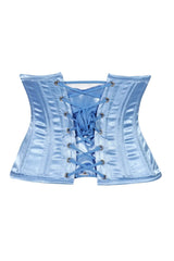 Lavish Lt Blue Satin Mini Cincher Underbust Corset Waist Cincher Busk Closure - Daisy Corsets - Flyclothing LLC