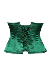 Lavish Dark Green Satin Mini Cincher Underbust Corset Waist Cincher Busk Closure - Daisy Corsets - Flyclothing LLC